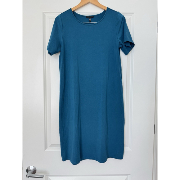 Eileen Fisher Women’s Reef Blue Dress Size Petite Small - Picture 1 of 5